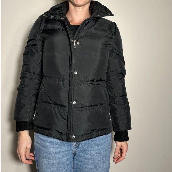DKNY Black Puffer Jacket Warm Winter Jacket Size Small - Picture 1 of 9